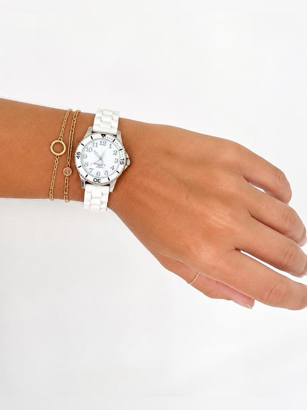 White Women's Silicone Strap Watch - Unbranded
